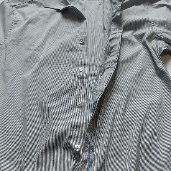 Calvin Klein Mens Slimfit Button-up Shirt, Gray White Pinstripes, 16 34/35 - Picture 4 of 8